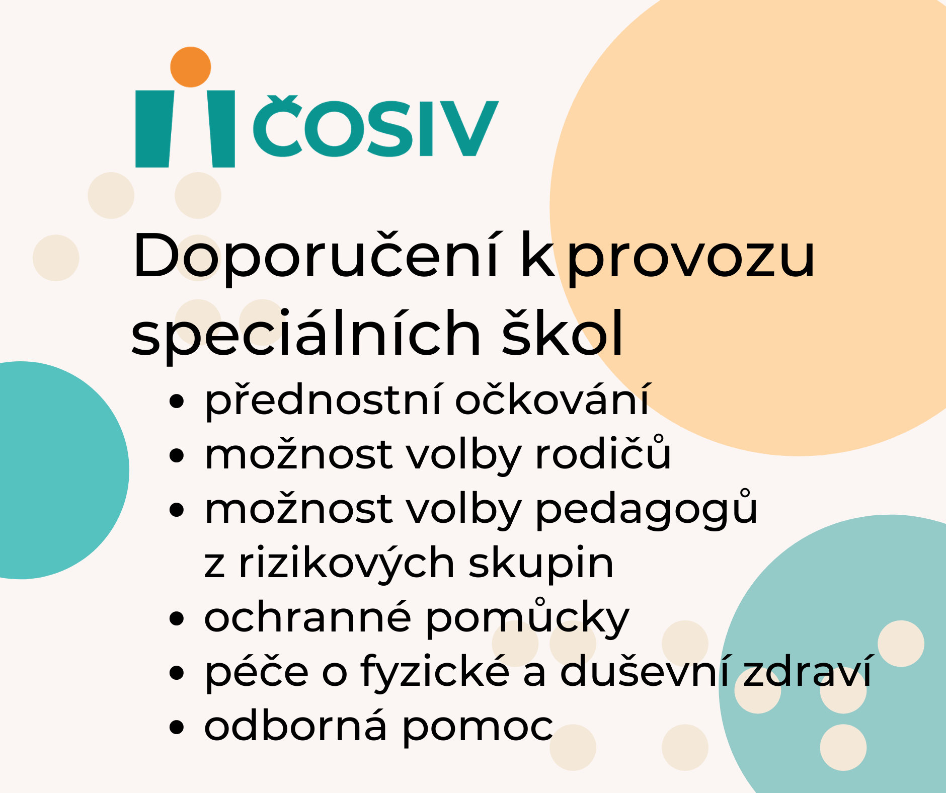 Doporučení k provozu speciálních škol