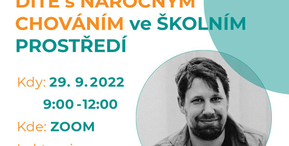 Webinář: Dítě s náročným chováním ve školním prostředí