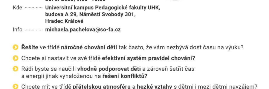 Třídní PBIS Hradec Králové:                        Pozitivní podpora chování a předcházení konfliktům ve třídě